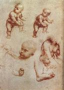 LEONARDO da Vinci Drawing of an Infant France oil painting artist